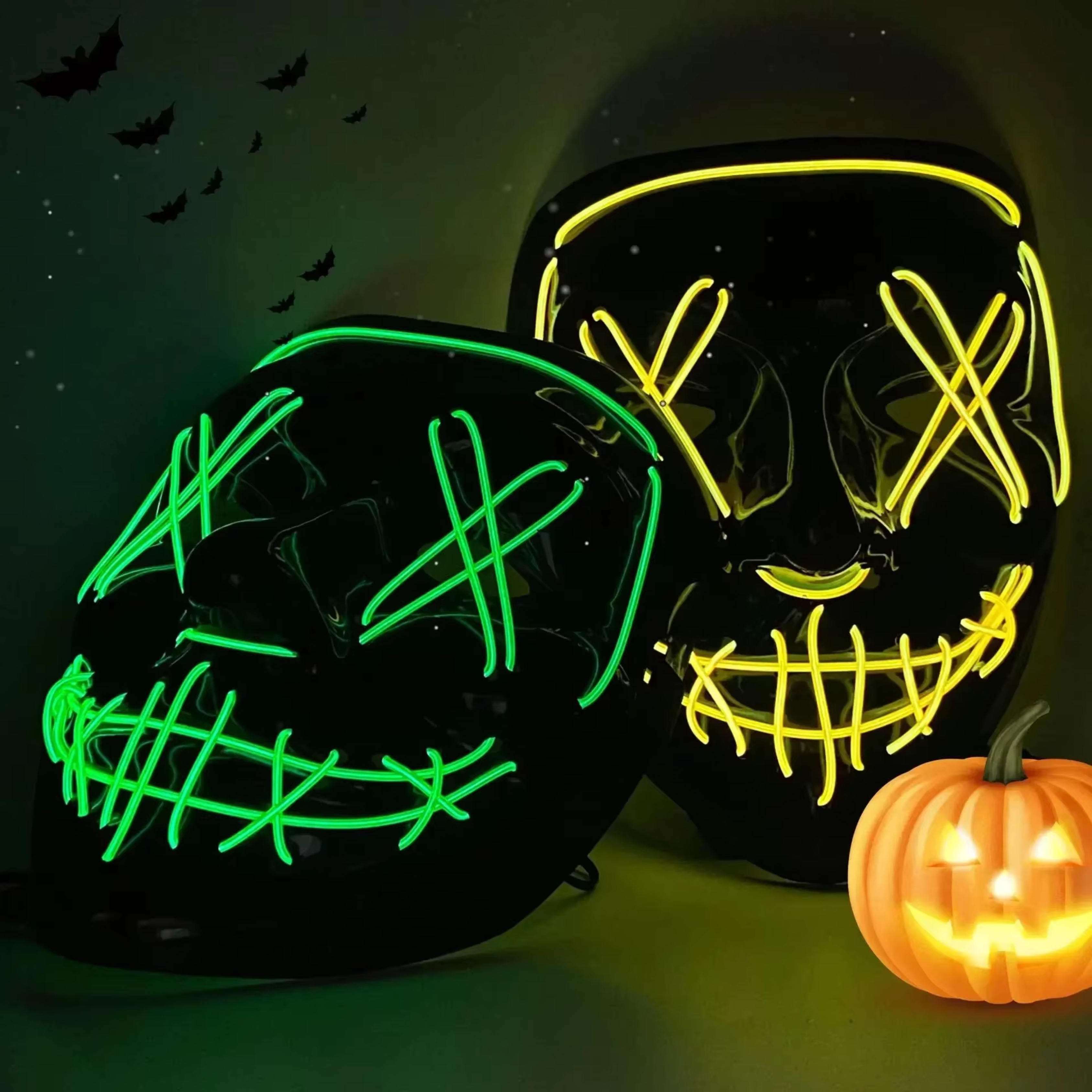 Halloween LED Neon Masque