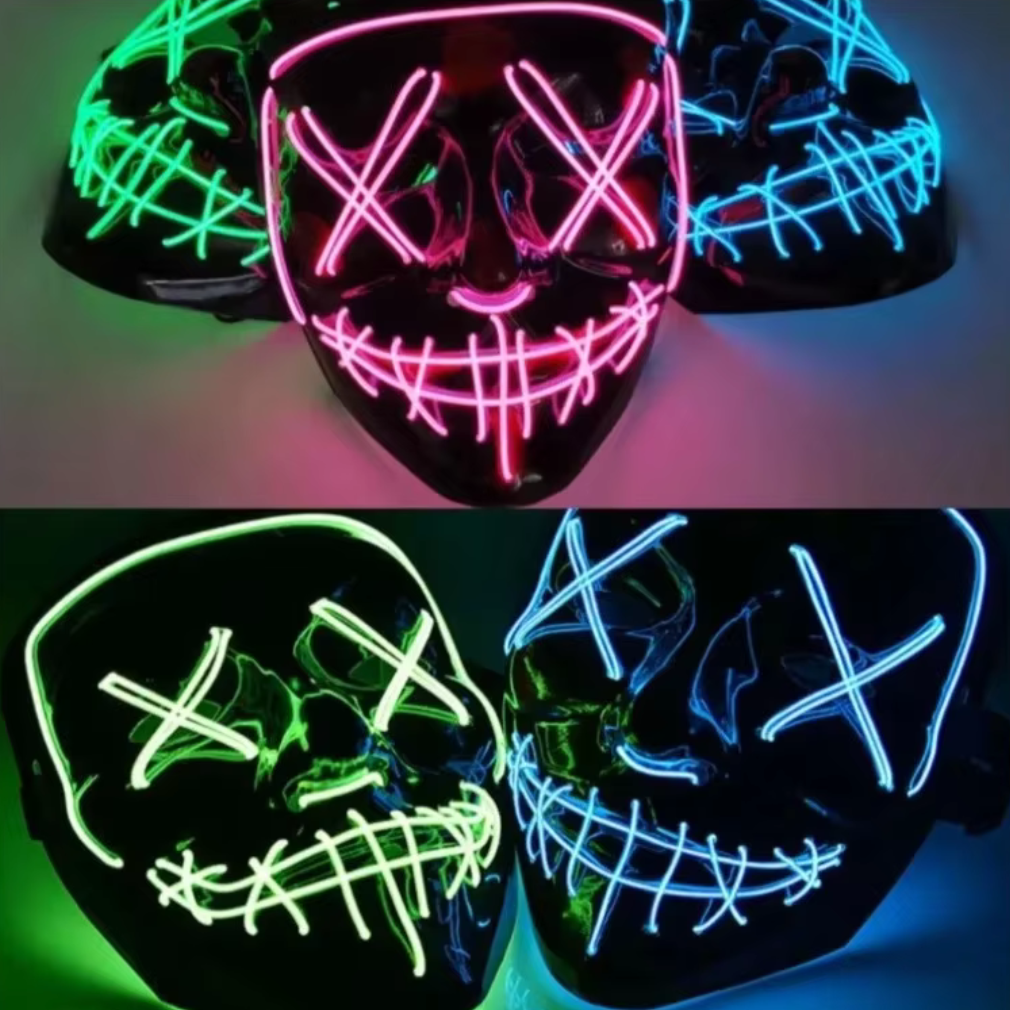 Halloween LED Neon Masque